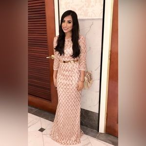 Rose gold sequin maxi dress!